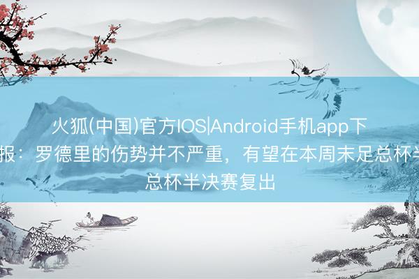 火狐(中国)官方IOS|Android手机app下载 泰晤士报：罗德里的伤势并不严重，有望在本周末足总杯半决赛复出
