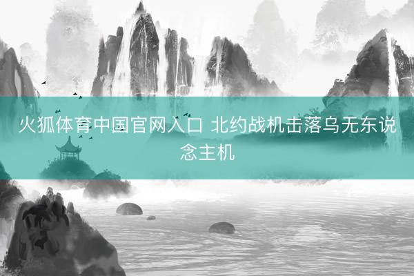 火狐体育中国官网入口 北约战机击落乌无东说念主机