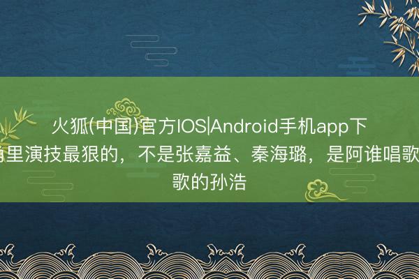 火狐(中国)官方IOS|Android手机app下载 主角里演技最狠的，不是张嘉益、秦海璐，是阿谁唱歌的孙浩