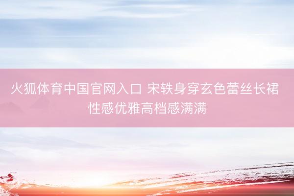火狐体育中国官网入口 宋轶身穿玄色蕾丝长裙 性感优雅高档感满满